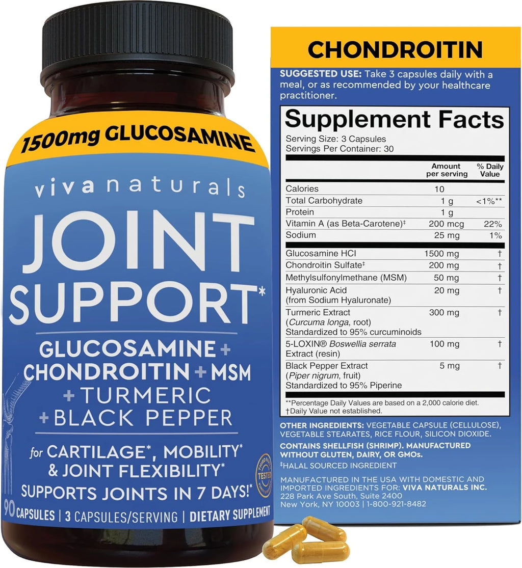 Glucosamine Chondroitin MSM 90 Capsules Joint Support M9500