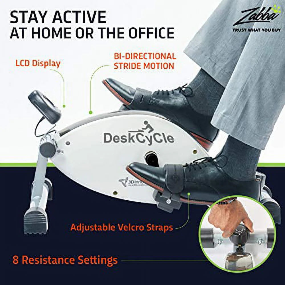 White Under Desk Bike Pedal Exerciser F484646