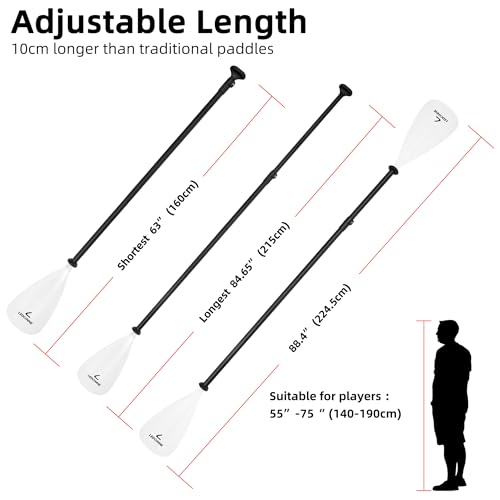 Adjustable Floating Paddle with Aluminum Alloy Shaft and 2 Nylon Blades C165