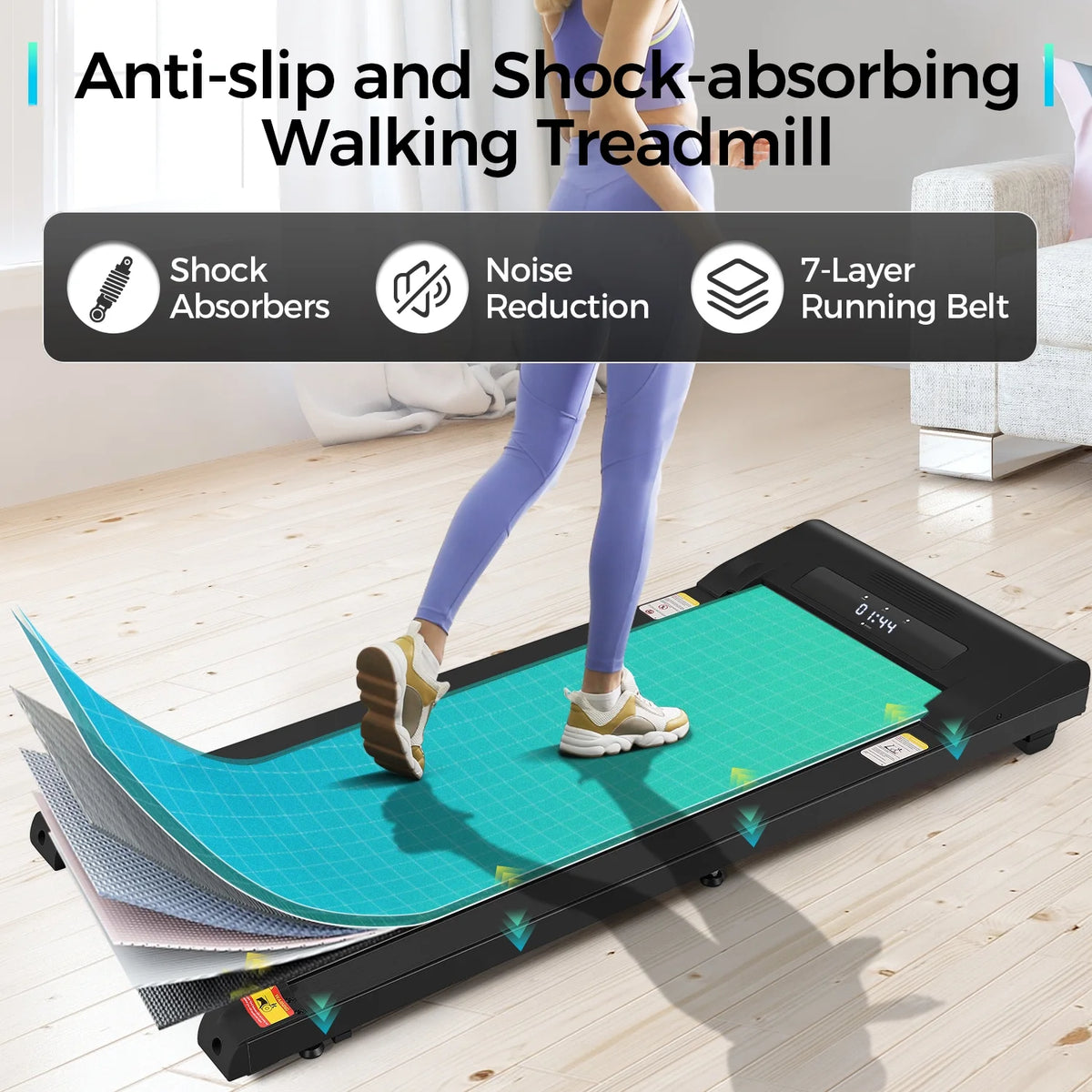 Walking Pad Treadmill 2.5HP Electric Running Machine with LED Display X9210