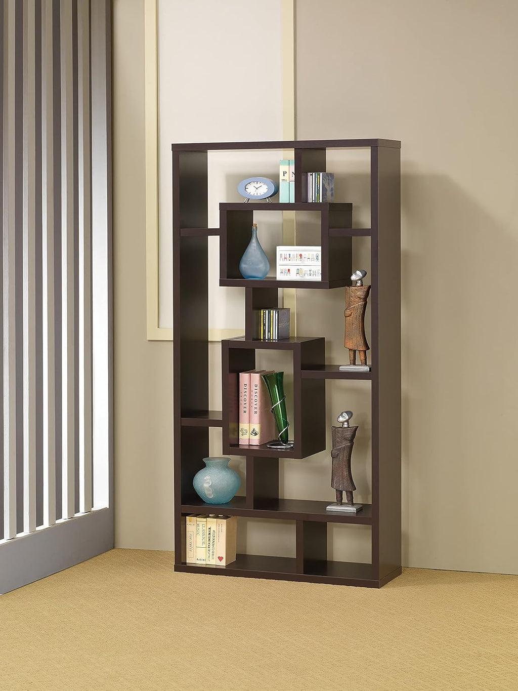10-Shelf Bookcase, Cappuccino N43723