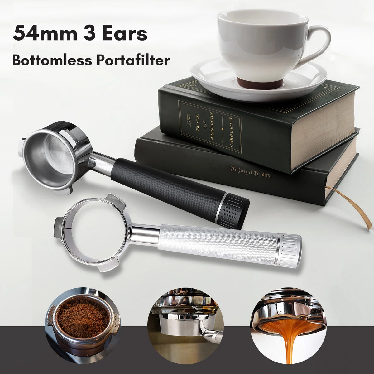 Bottomless Portafilter 54mm with Stainless Steel Head Q54200