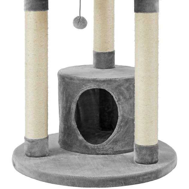 59.5-in Faux Fur Cat Tree Condo W8542