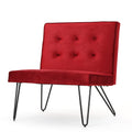 Berry and Black Velvet Accent Chair W530