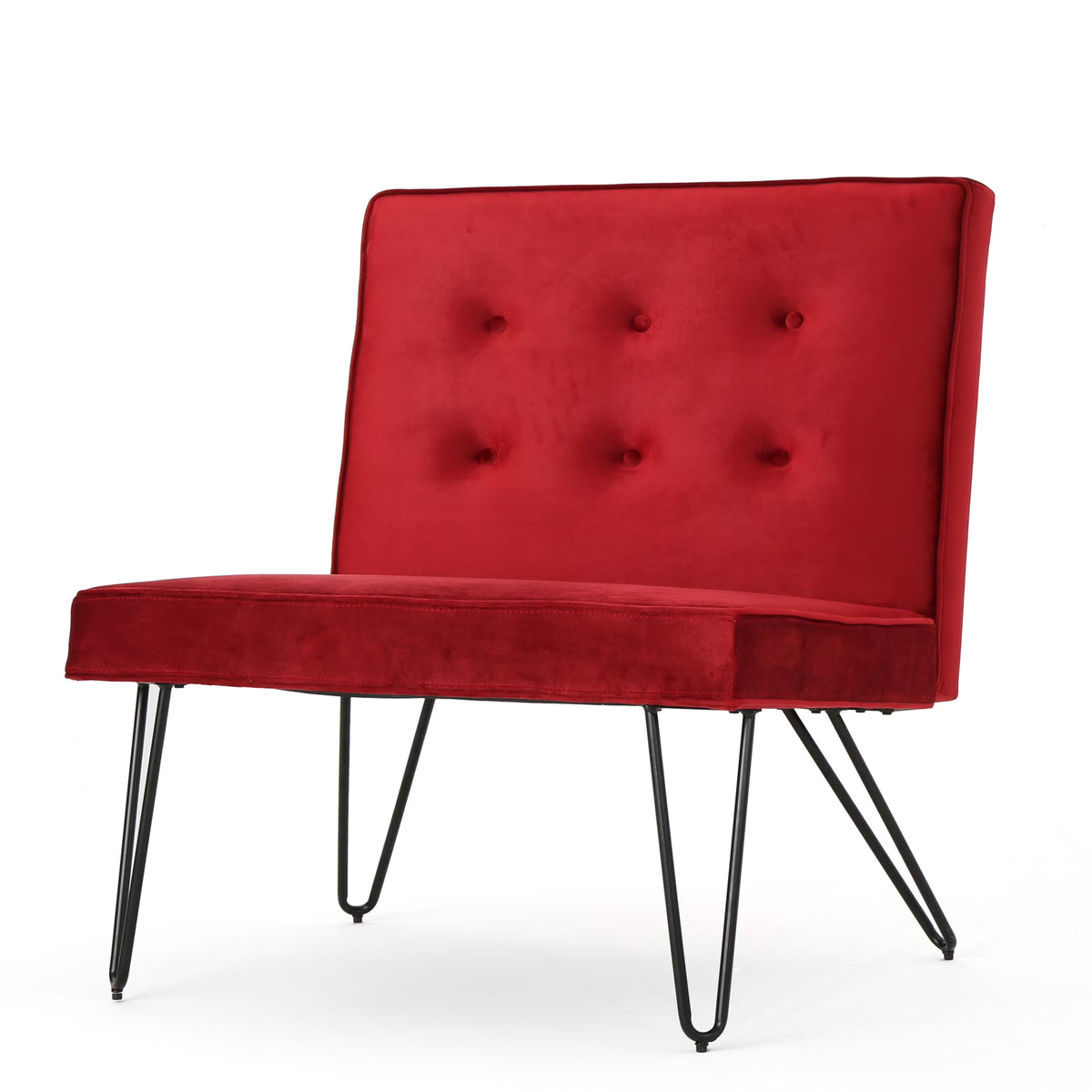 Berry and Black Velvet Accent Chair W530