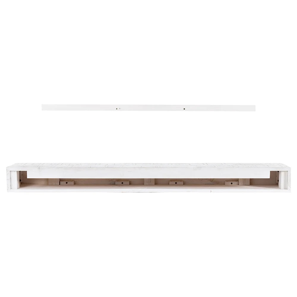 48" Whitewash Floating Wood Fireplace Mantel Shelf D961040