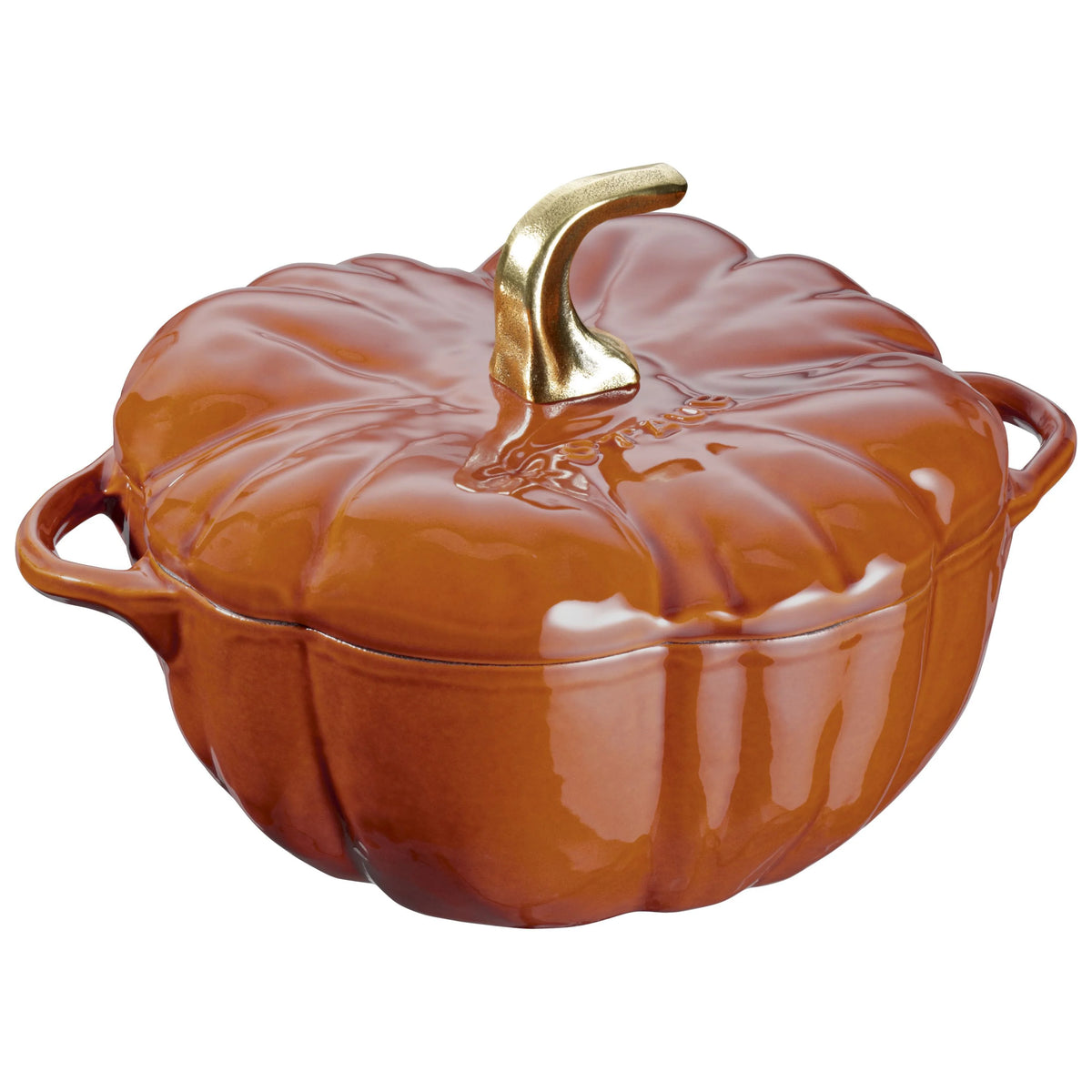 3.5 Qt Cast Iron Dutch Oven in Burnt Orange with Brass Handle M3259