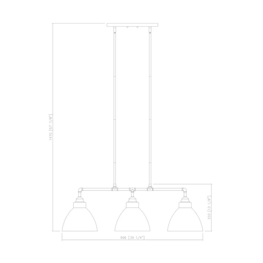 3-Lights Kitchen Island Pendant Lighting Satin Nickel Gold Metal Shade Z121233