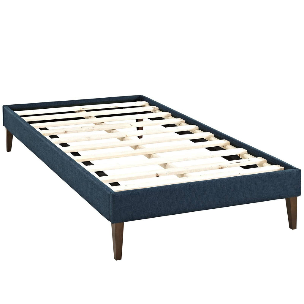 Twin Fabric Bed Frame with Squared Tapered Legs, Light Gray G101