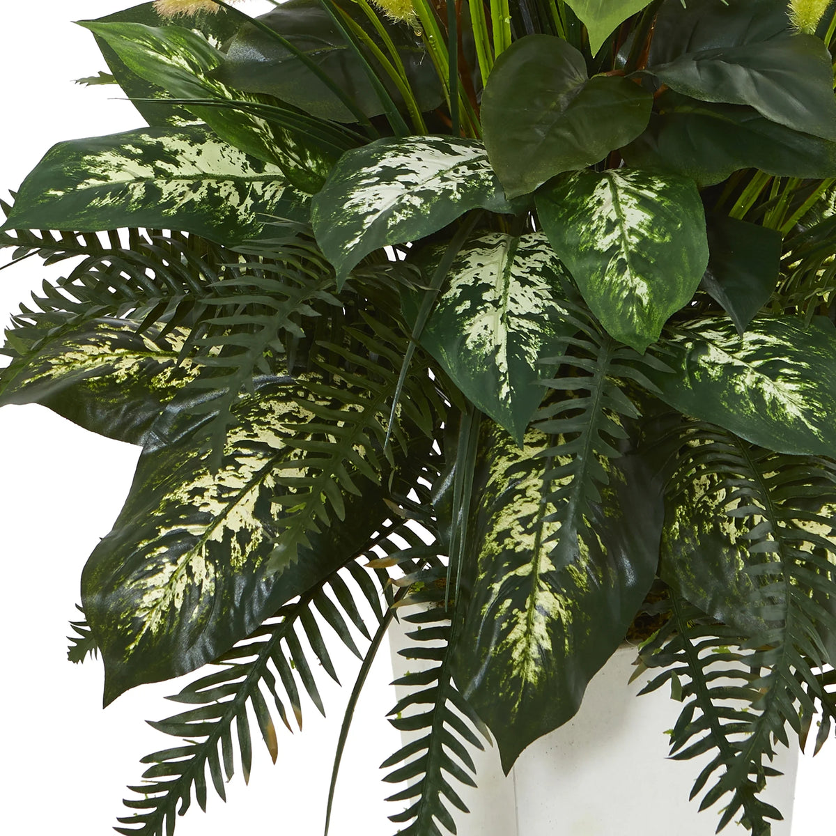 Green Artificial Plant in White Planter E542