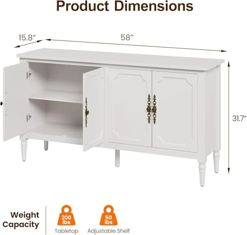 Black 4 Door Wood Console Cabinet J22428