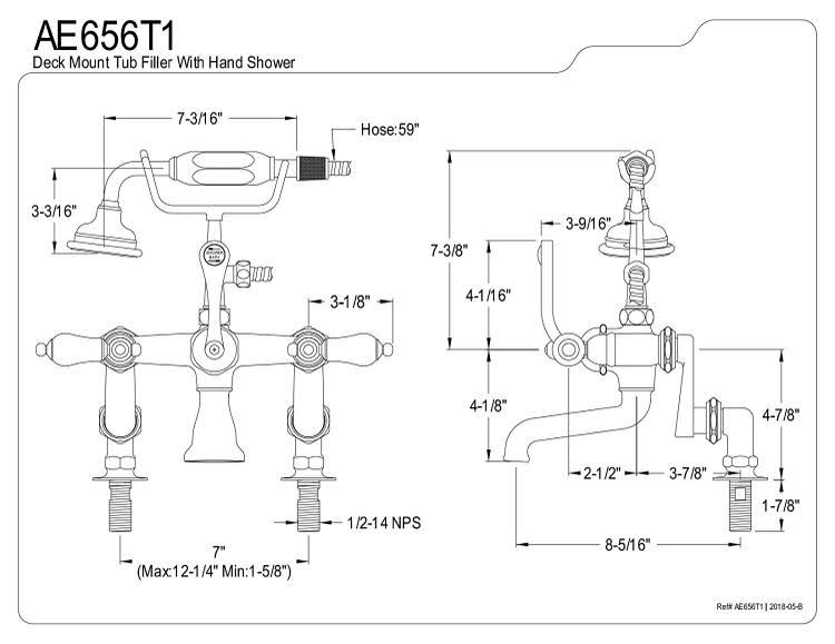 Chrome Clawfoot Tub Faucet with Hand Shower K697715