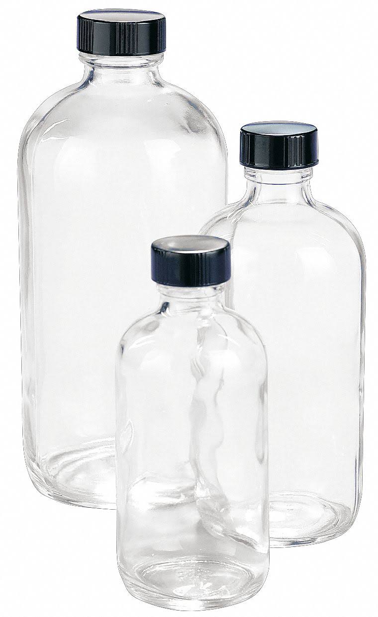 48 Pk Clear Glass 500ml Round Bottle S3004