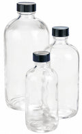 48 Pk Clear Glass 500ml Round Bottle S3004