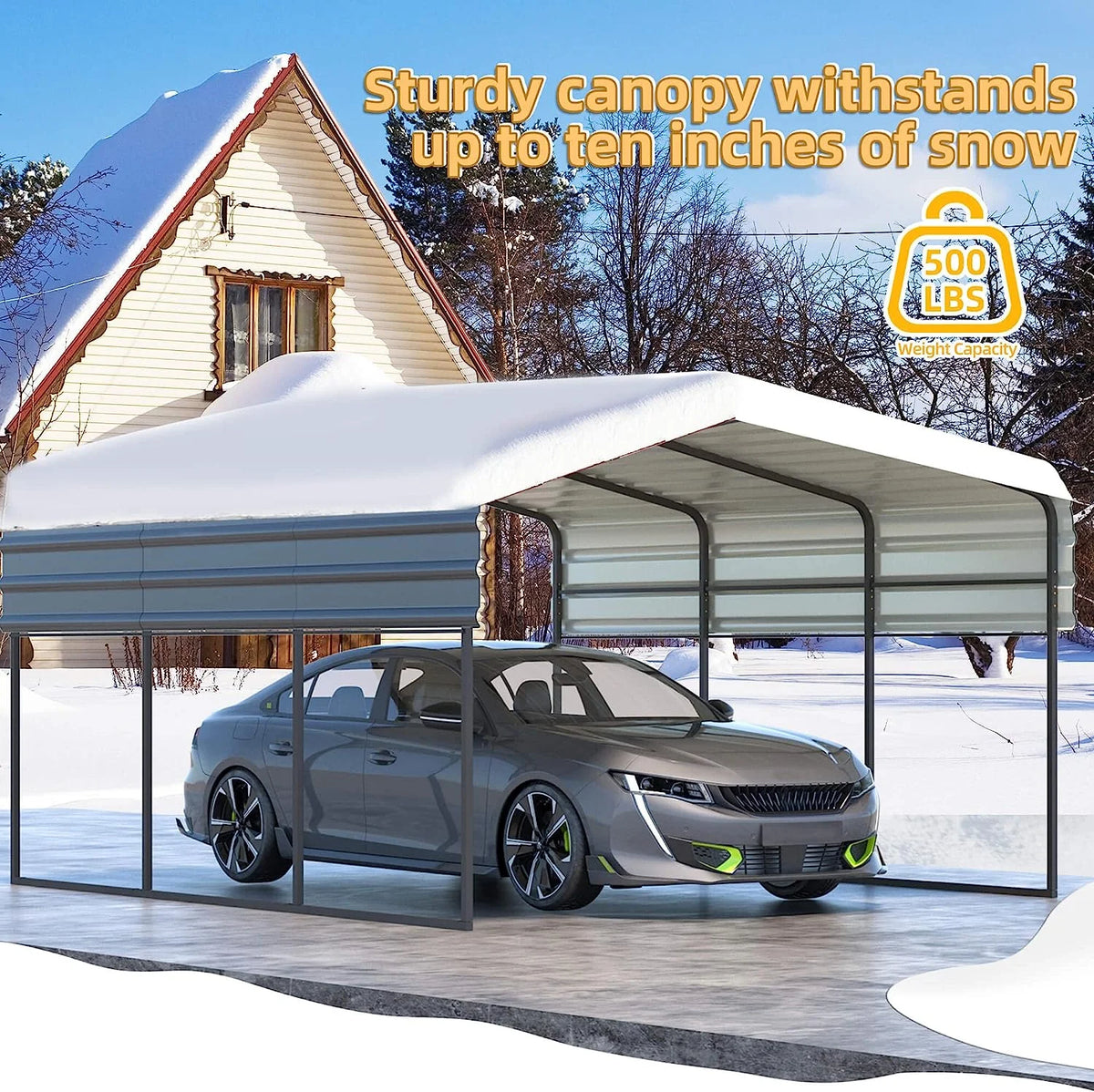 10 x 15 ft Galvanized Steel Carport R722