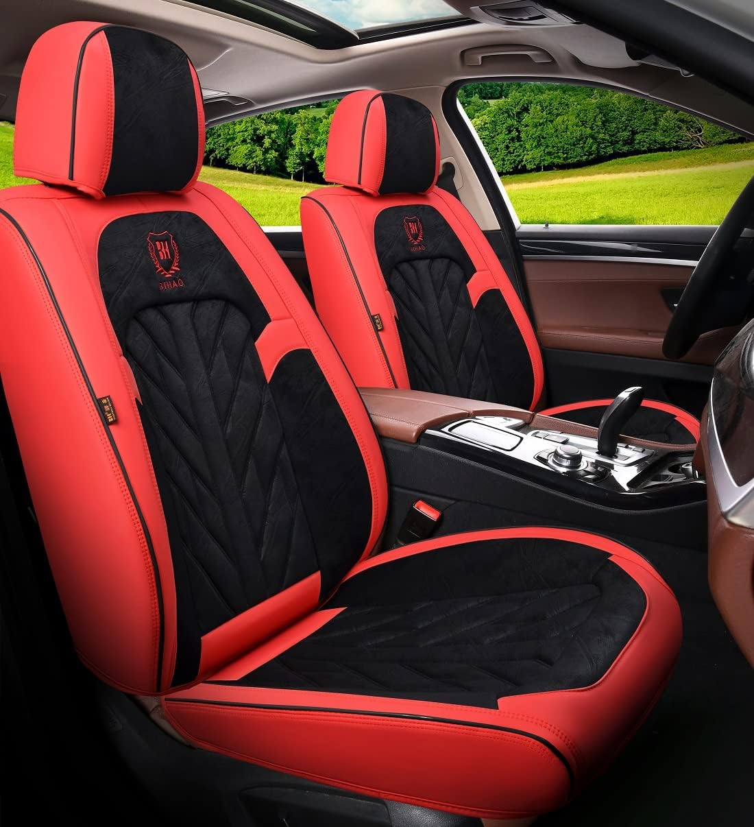Pink-White Universal 5-Seater Full Set Car Seat Covers W241091