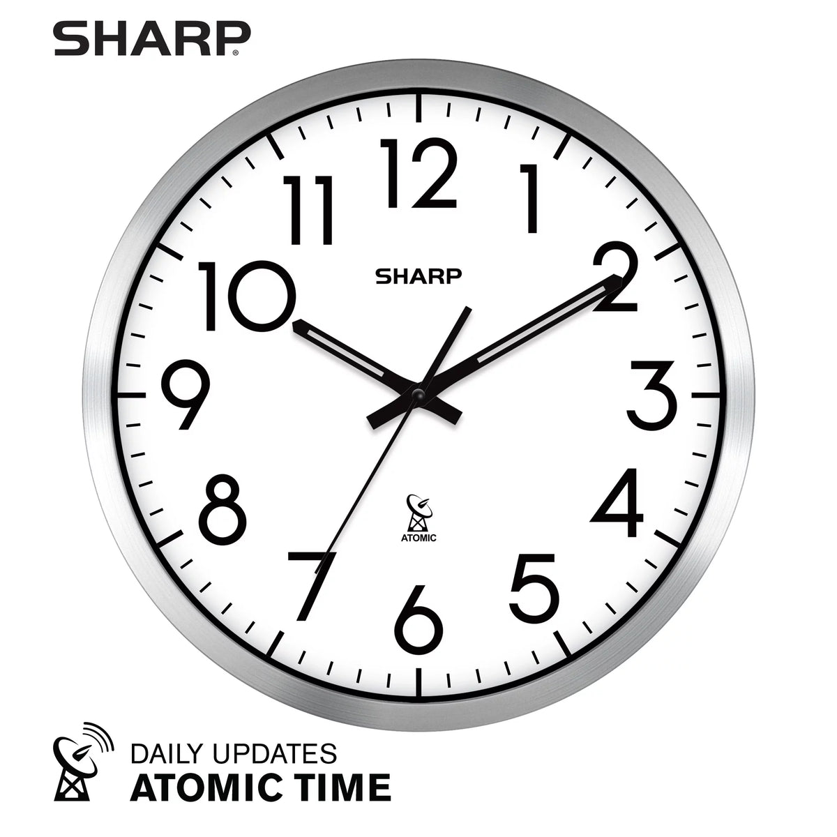 Silver Brushed Finish 12" Wall Clock L9792