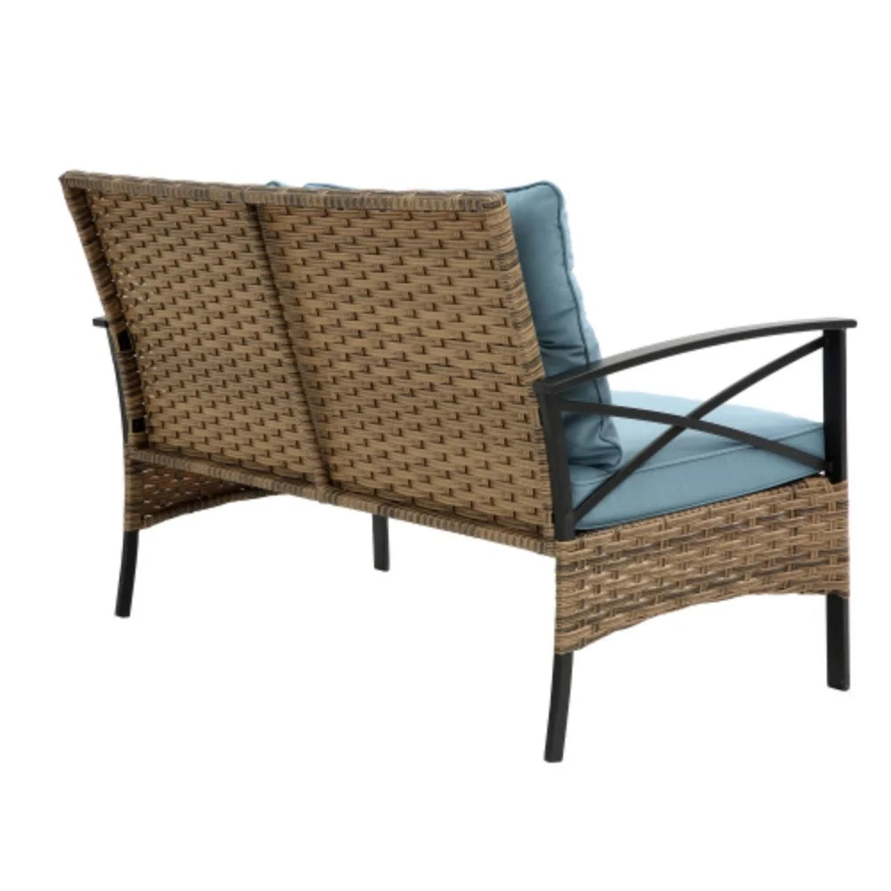 4 Piece Rattan Wicker Outdoor Corner Sofa Set with Cushion M120
