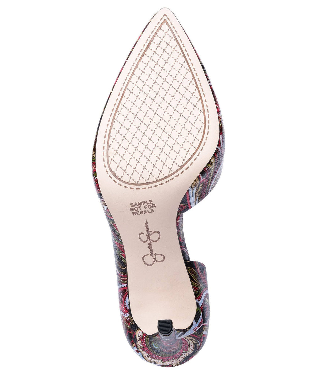Paisley Print D'Orsay Pumps I13016