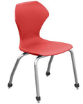 Stacking Chairs, 18-Inch, Red/Chrome, Set of 4 A548529