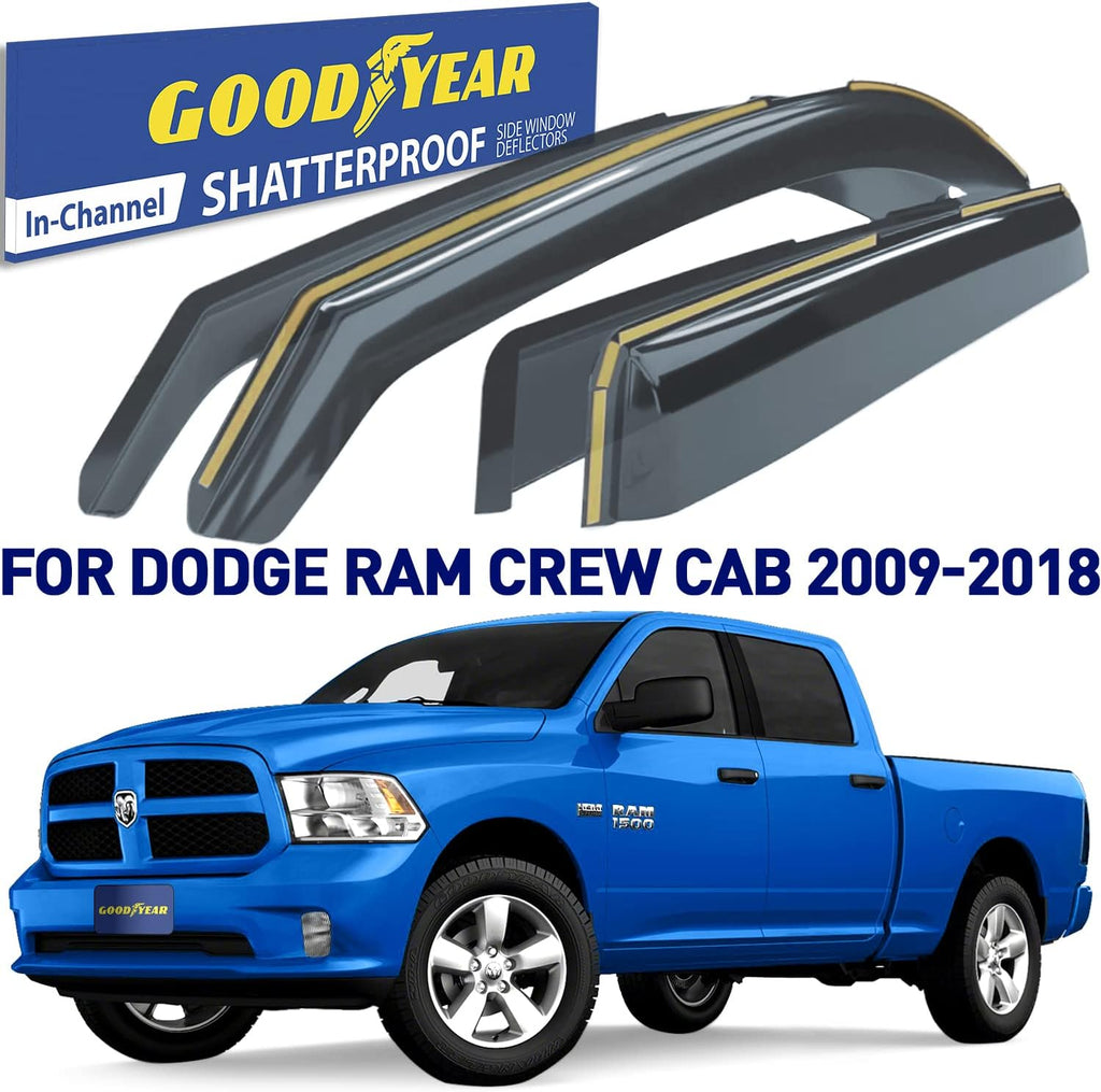 Shatterproof in-Channel Window Deflectors for Trucks, 4 pcs B541