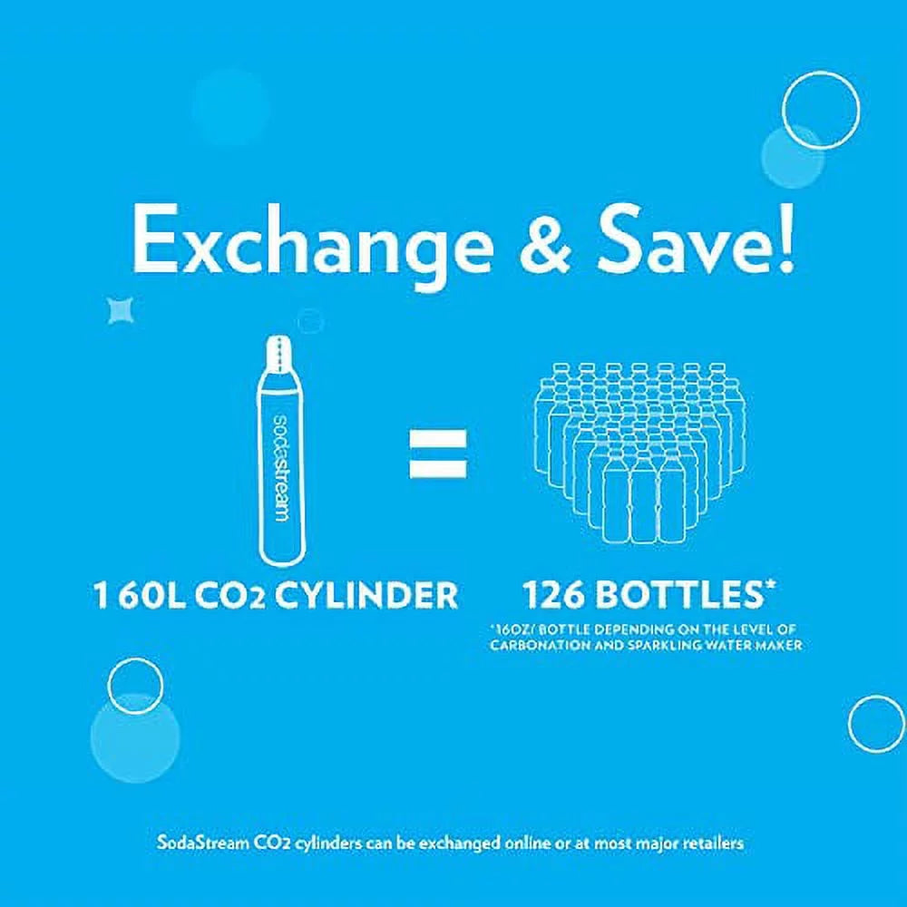 White Sparkling Water Maker Bundle with CO2, Bottles, and Flavors V40904