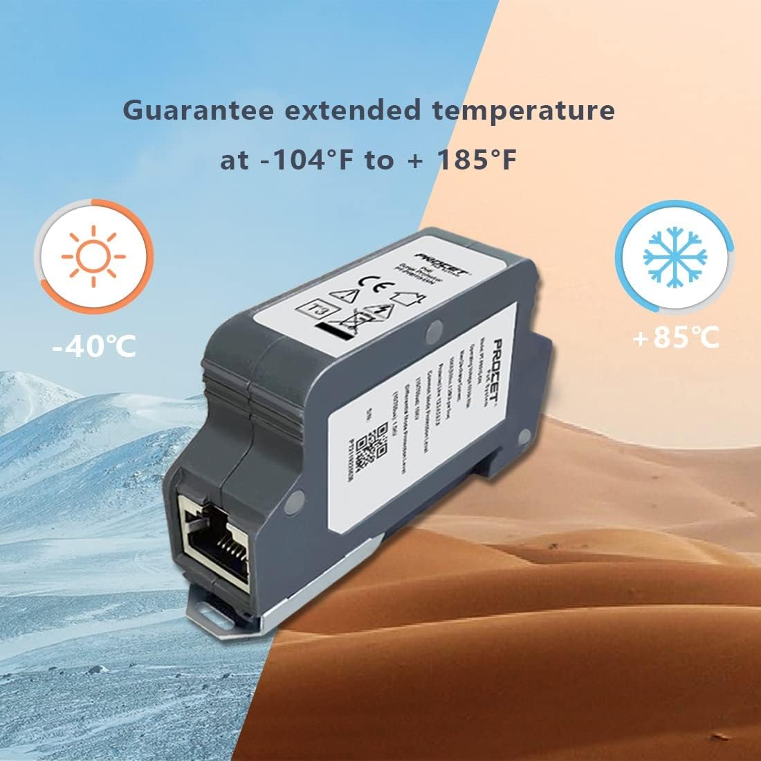 10KV Ethernet Surge Protector, Gigabit Lightning Arrestor, PoE++ 120W RJ45, Zinc Alloy, Pack of 2 M9716