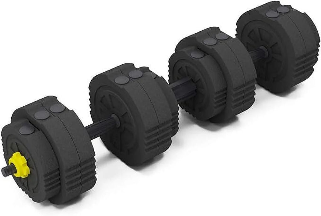 55lb Adjustable Dumbbells Set with Connecting Rod Black F5728