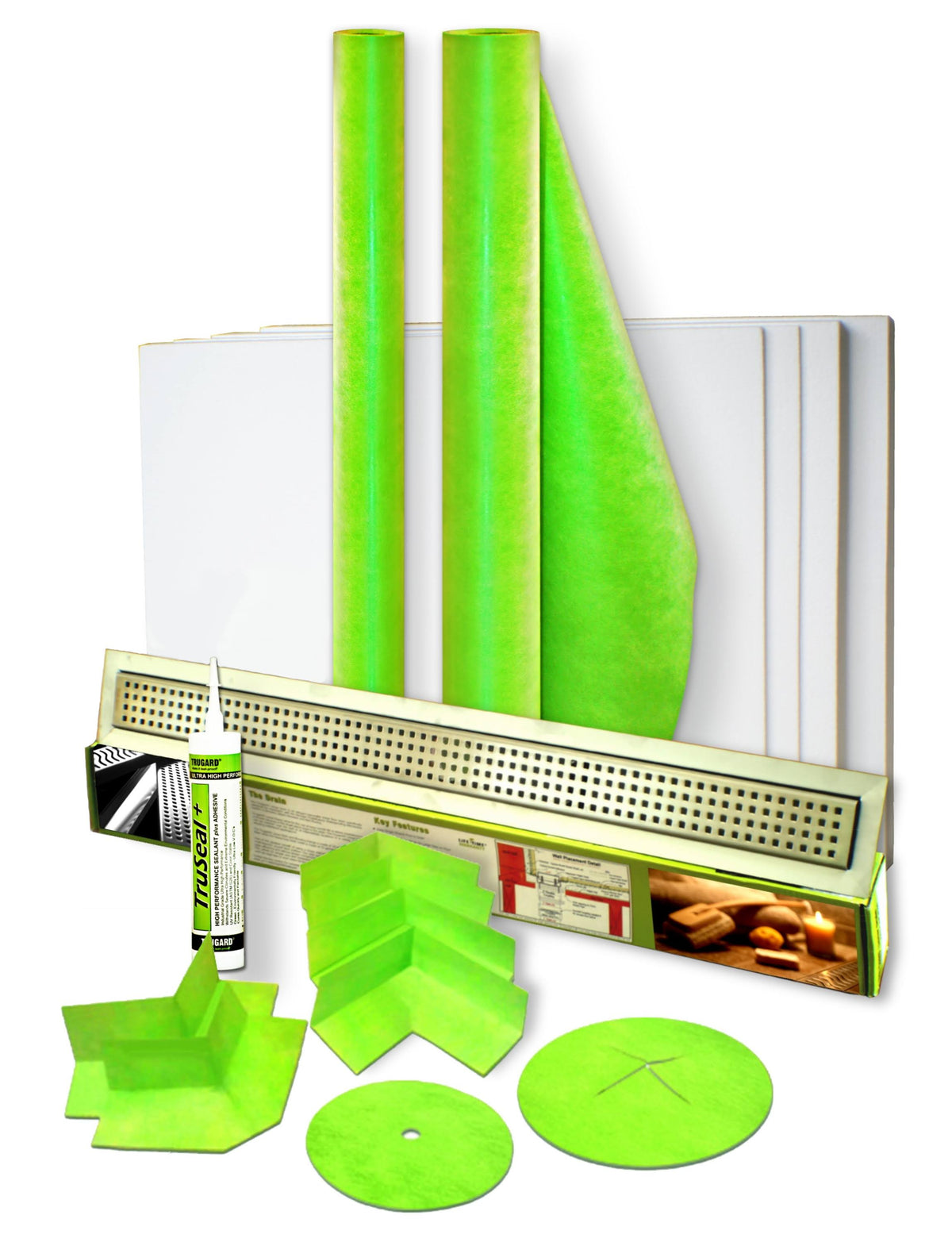Linear Drain Shower Kit with Curbless Shower Base Tray T198242