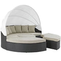 Outdoor Patio Sectional Daybed Set with Canopy and 4 Cushion U29239