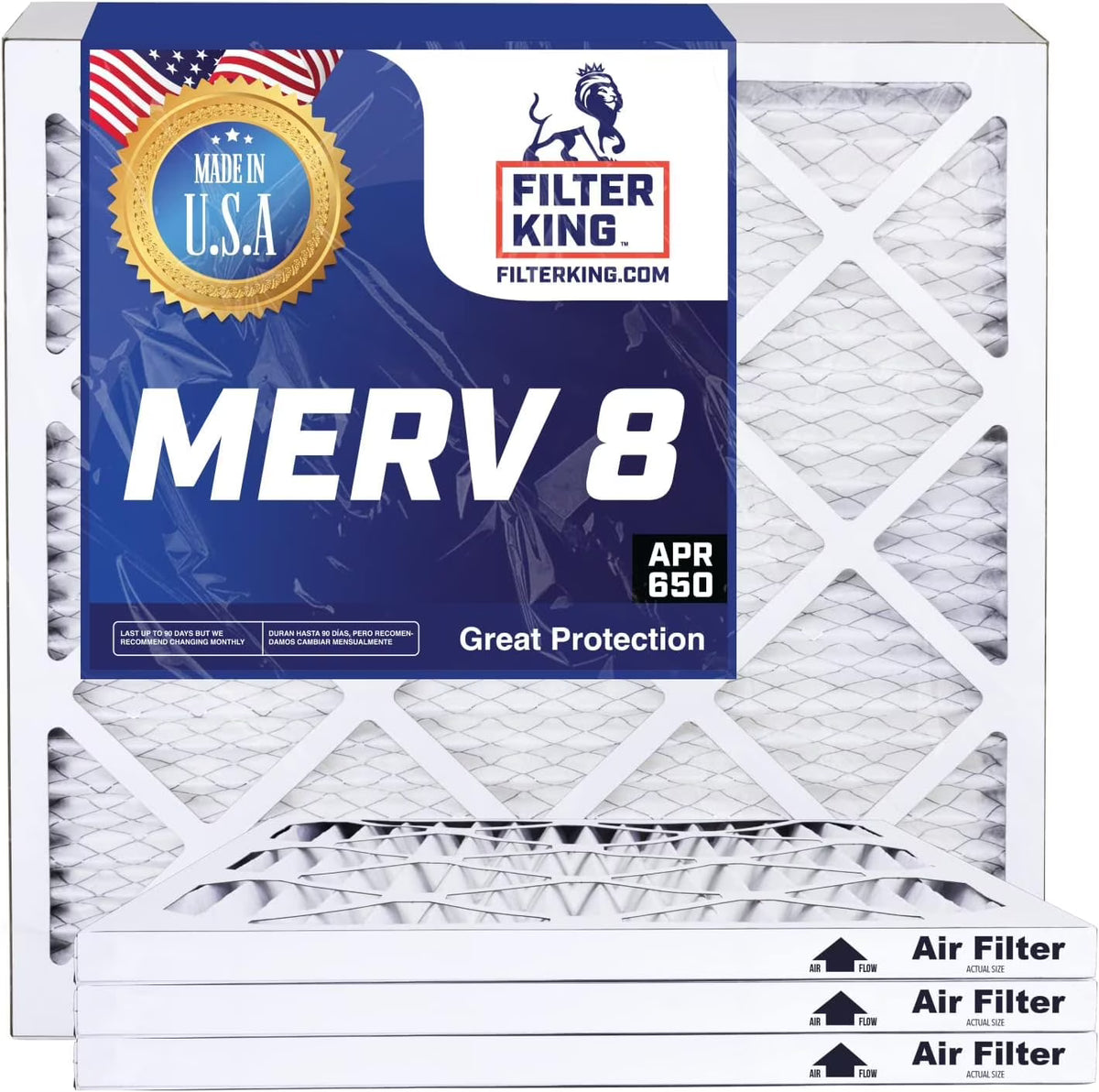 20.5x66x1 MERV 8 Pleated HVAC Air Filter 4-PACK Y53142