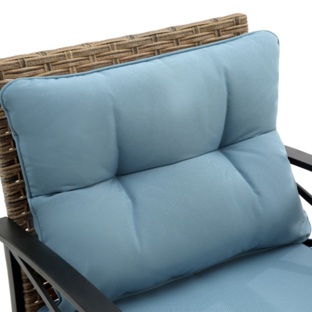 4 Piece Rattan Wicker Outdoor Corner Sofa Set with Cushion M120