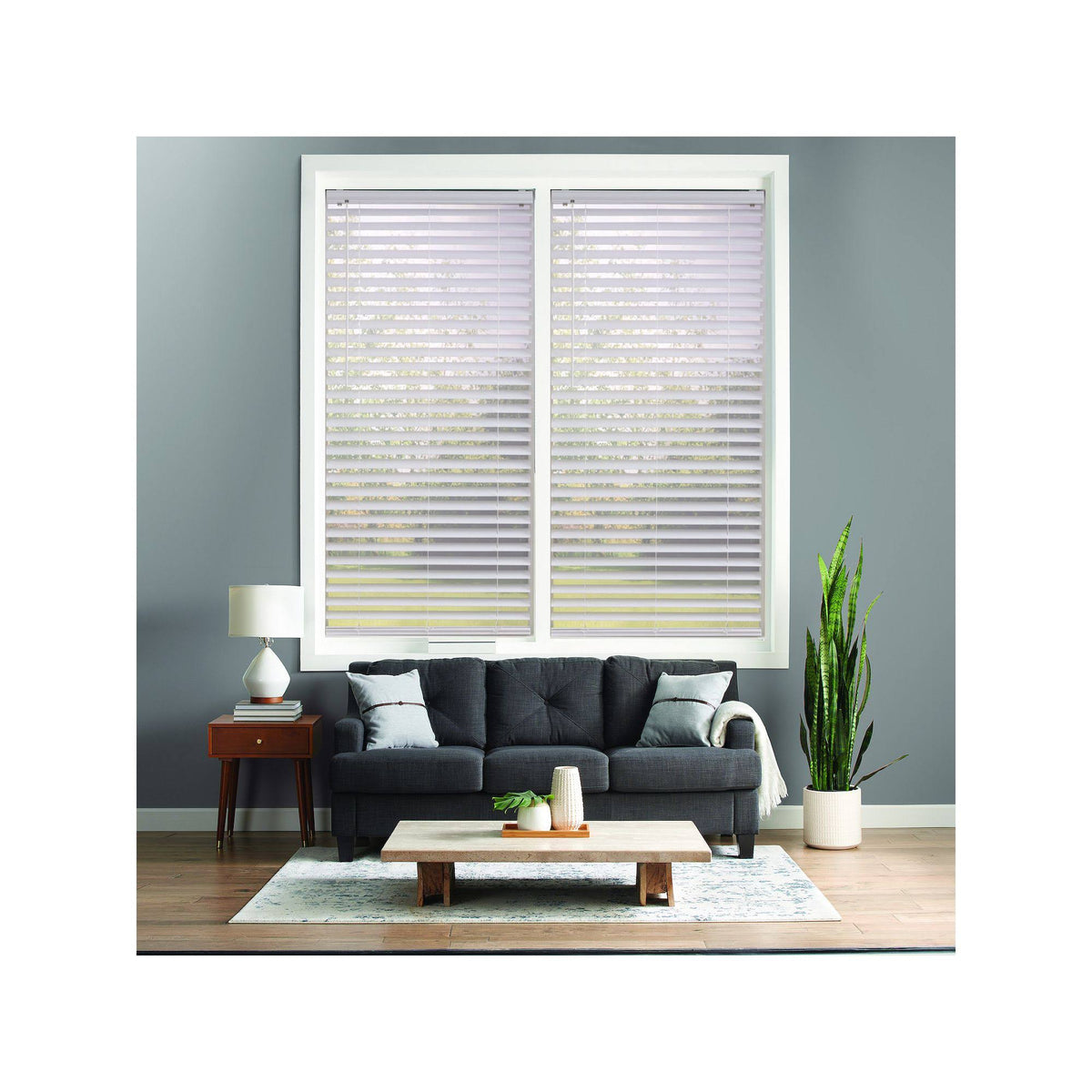 White Cordless Venetian Vinyl Blinds C451321