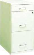 18 Deep 3 Drawer Steel File Cabinet in White Y36033