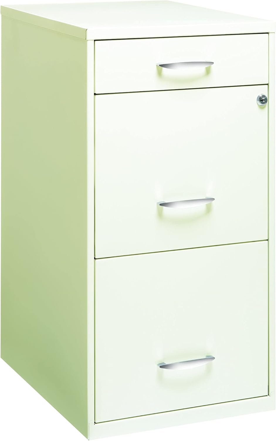 18 Deep 3 Drawer Steel File Cabinet in White Y36033