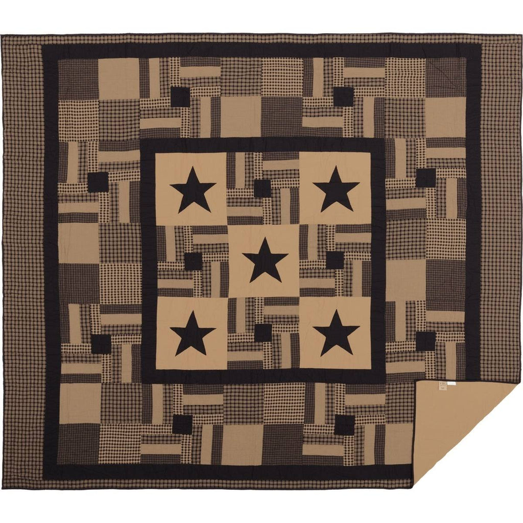 Black Check California King Quilt S2761