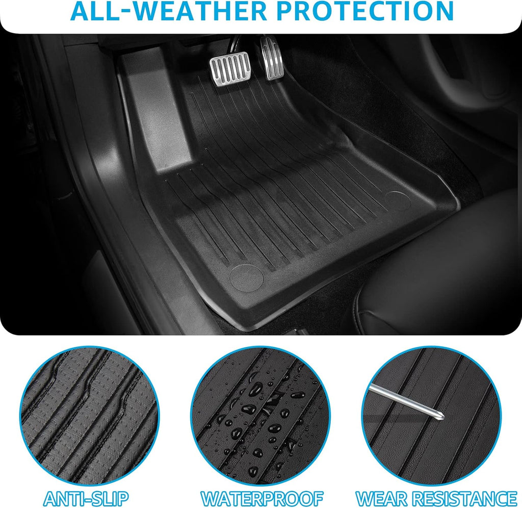 TPE Floor Mats Full Set Waterproof Front Rear Cargo Liner W7448