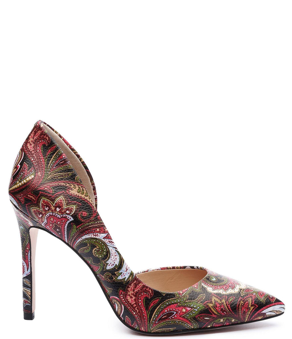 Paisley Print D'Orsay Pumps I13016