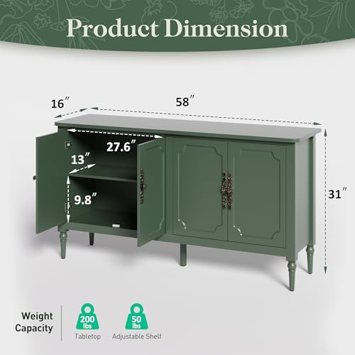 Black 4 Door Wood Console Cabinet J22428