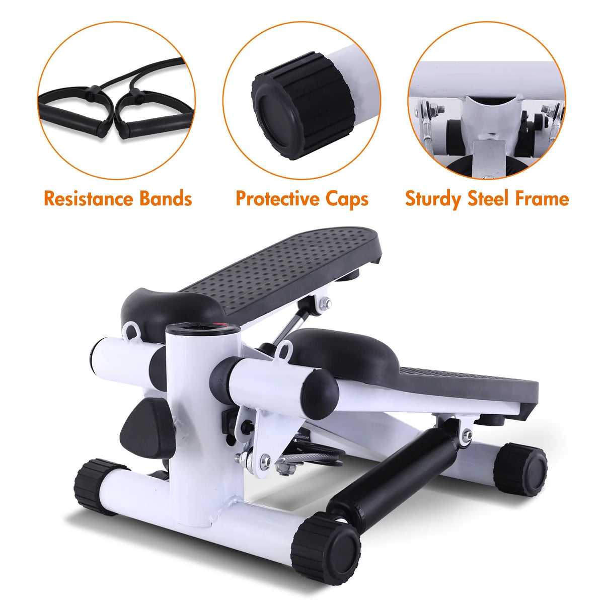White Stair Stepper with Resistance Bands K957