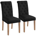 Black Fabric Upholstered High Back Dining Chair, Set of 2 L28379