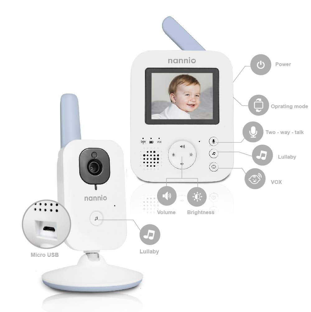 Video Baby Monitor with Camera and Audio, Two-Way Talk, Auto Night Vision, 985ft Range M3191