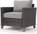 Patio Wicker Sectional Sofa with Thick Cushions and Steel Frame N1685