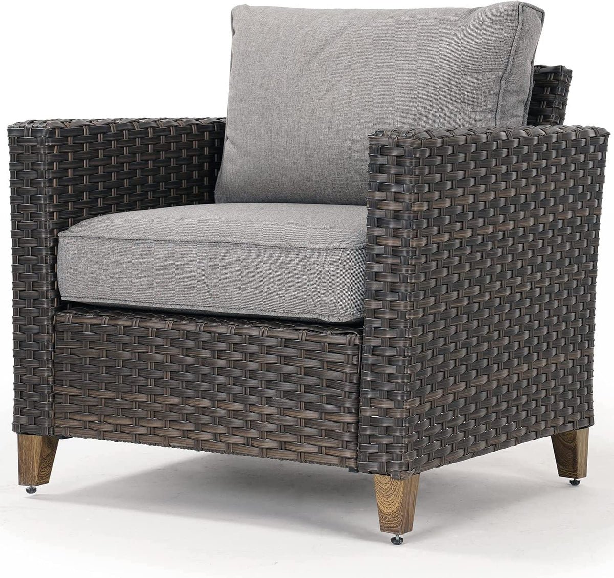 Patio Wicker Sectional Sofa with Thick Cushions and Steel Frame N1685