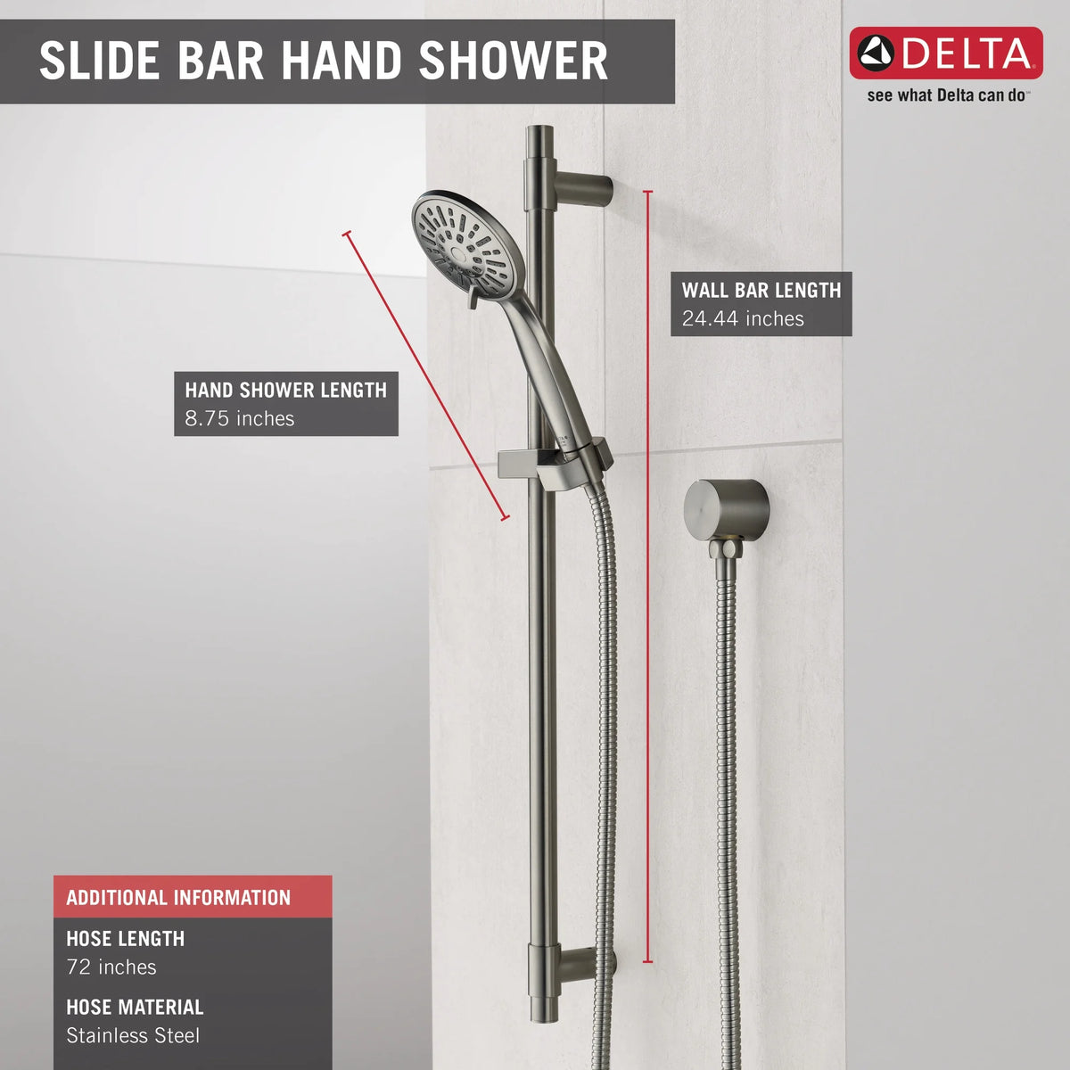 Hand Shower 1.75 GPM with Slide Bar B858