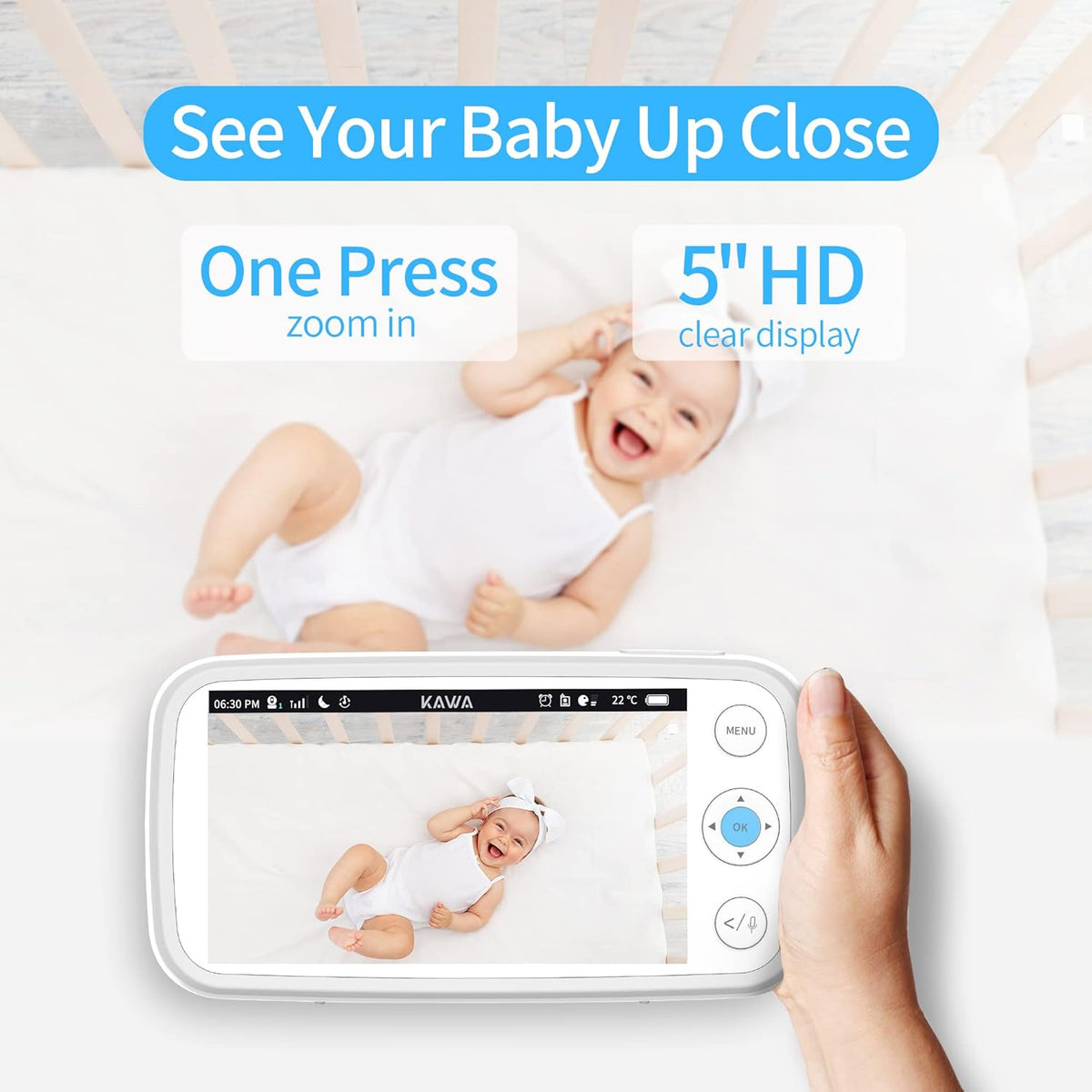5" 720P HD Video Baby Monitor with Night Vision G132