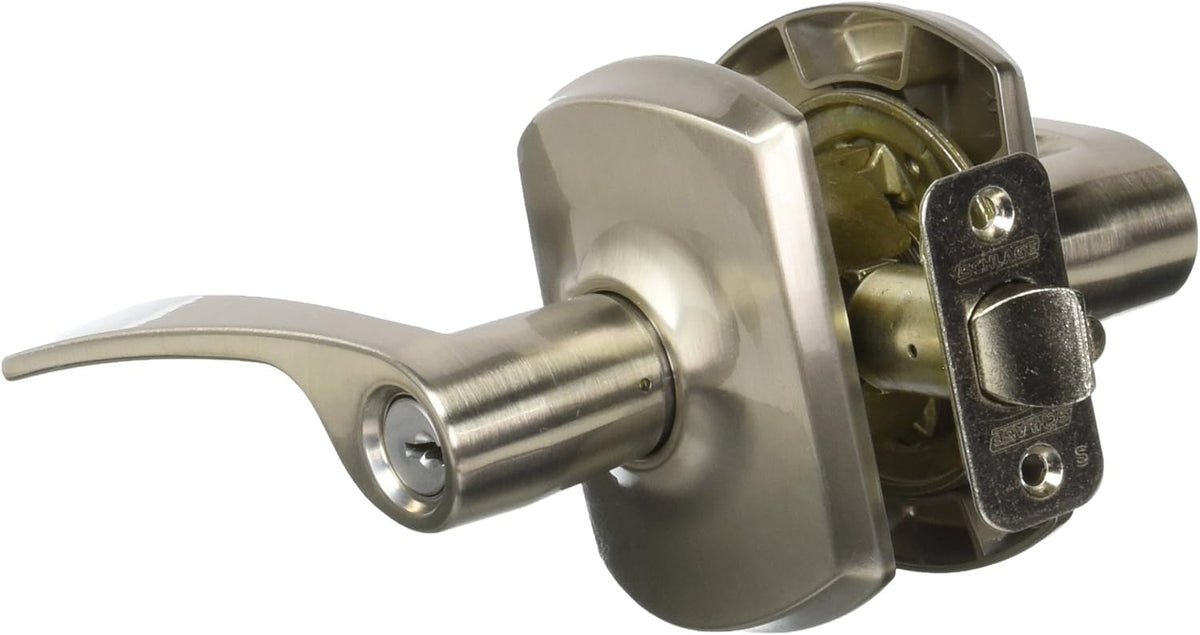 Satin Nickel Keyed Entry Door Lever P2138