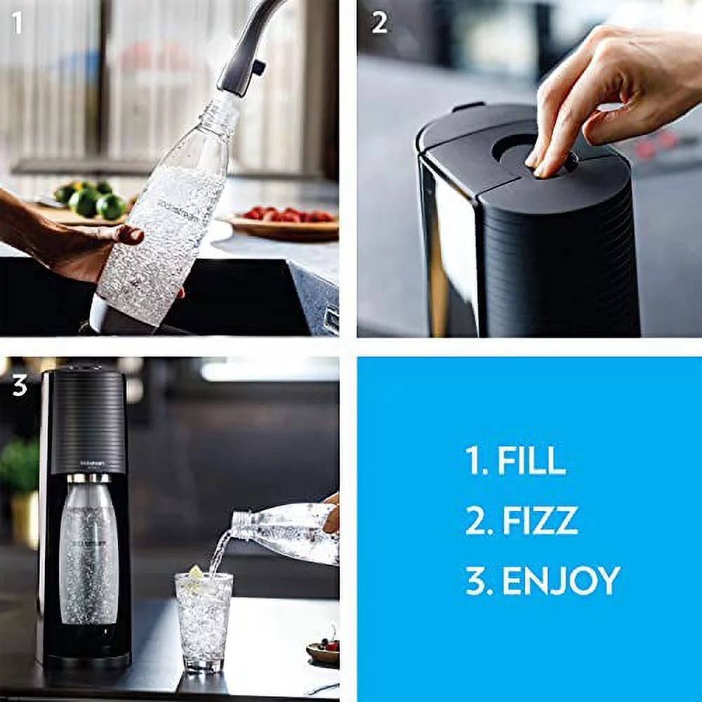 White Sparkling Water Maker Bundle with CO2, Bottles, and Flavors V40904