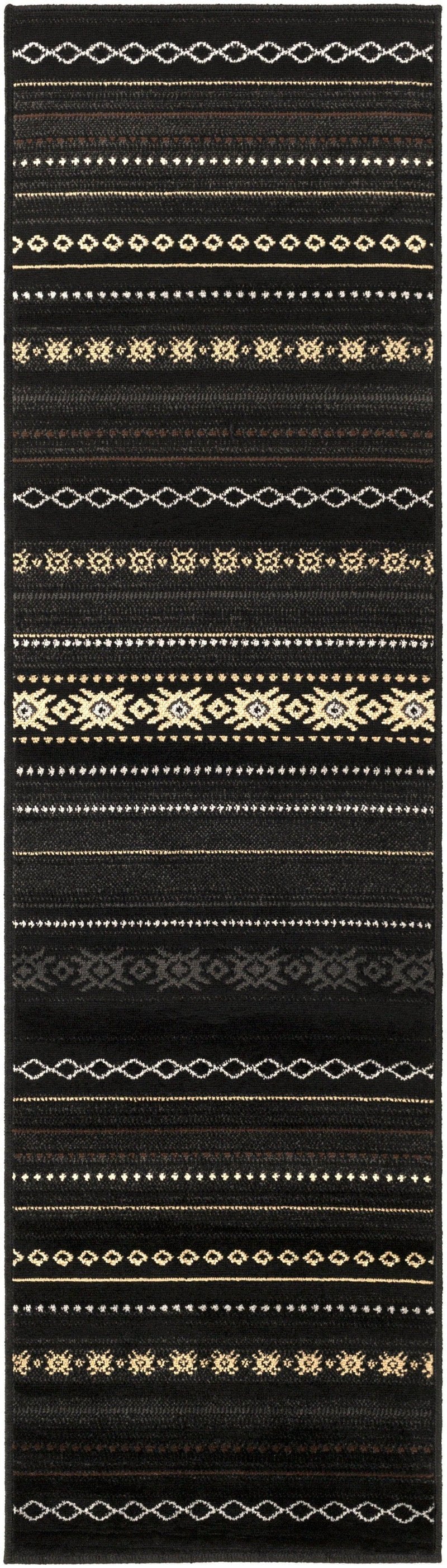 Black 2x8 Runner Area Rug E899