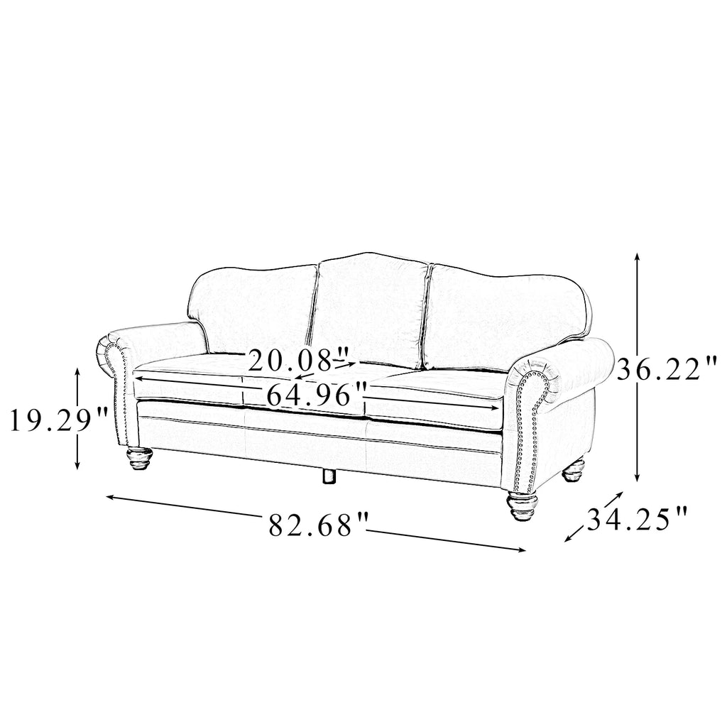 Transitional Sofa with Removable Cushions and Nailhead Trim I42774
